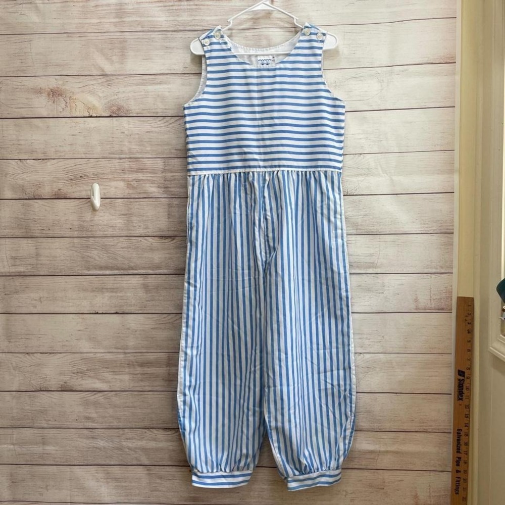 VINTAGE WOMEN'S KELLY'S KIDS JUMPSUIT/ROMPER IN BLUE‎ AND WHITE STRIPES